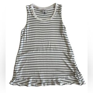 CAbi Women's Black White Striped ATC BBQ Tank Top Small #5937